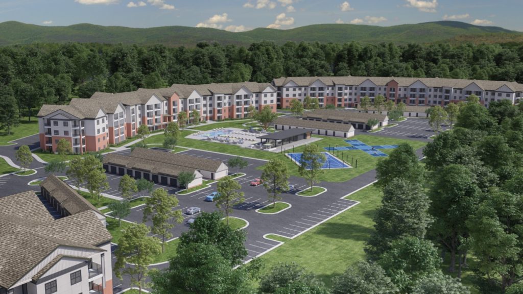 rendering of an apartment community