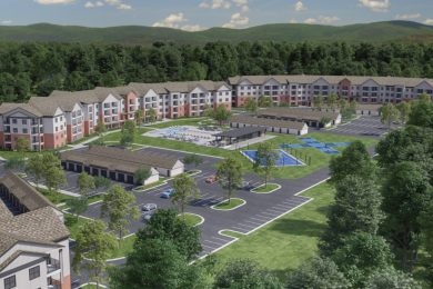 rendering of an apartment community