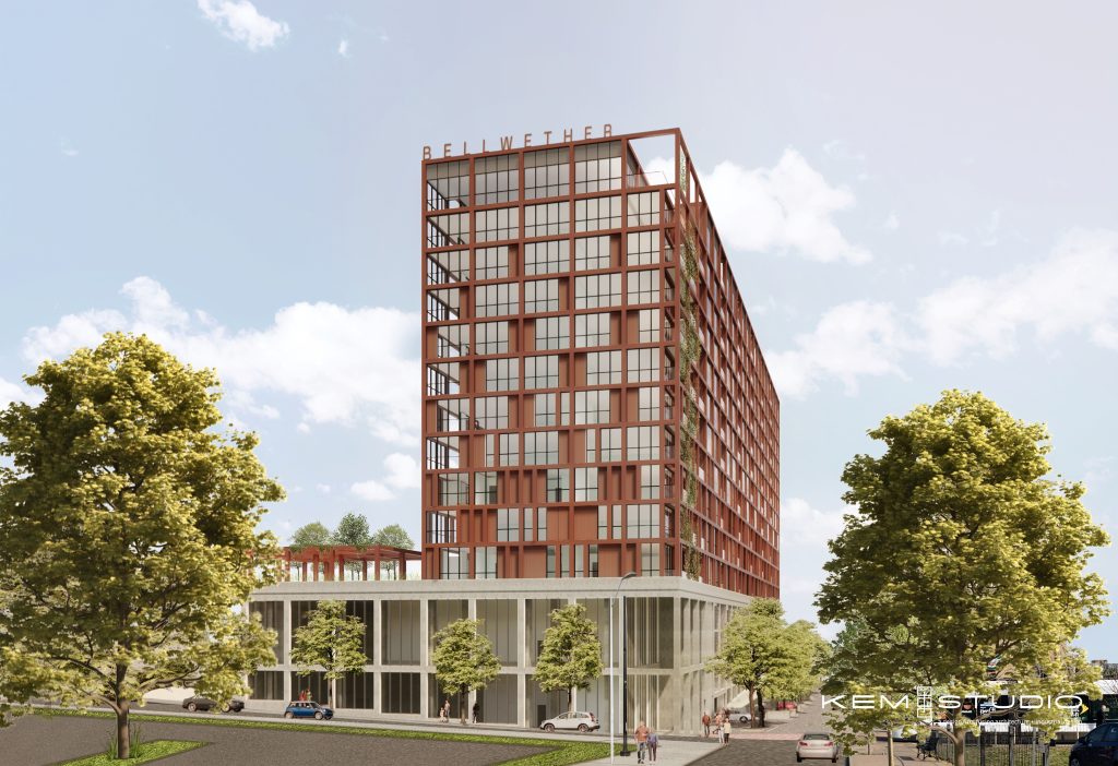 exterior of a large apartment building