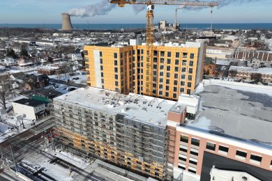 exterior photo of a tower under construction