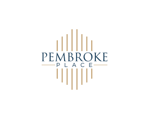 logo with declining vertical lines and pembroke place