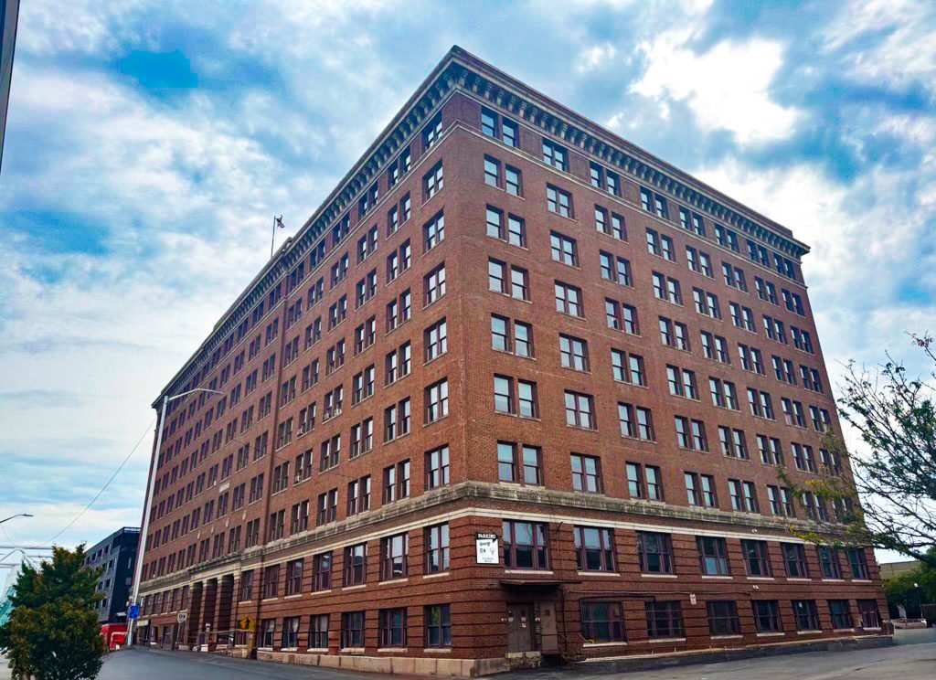 exterior of brick building