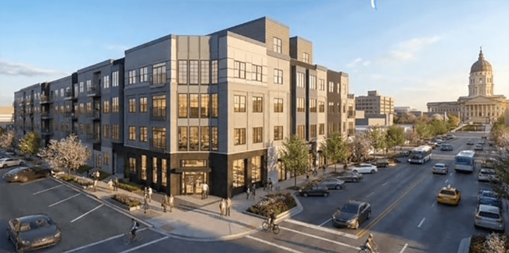 exterior rendering of a new apartment building