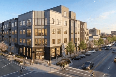 exterior rendering of a new apartment building